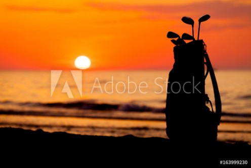 Picture of Idyllic shot of sunset and golf clubs